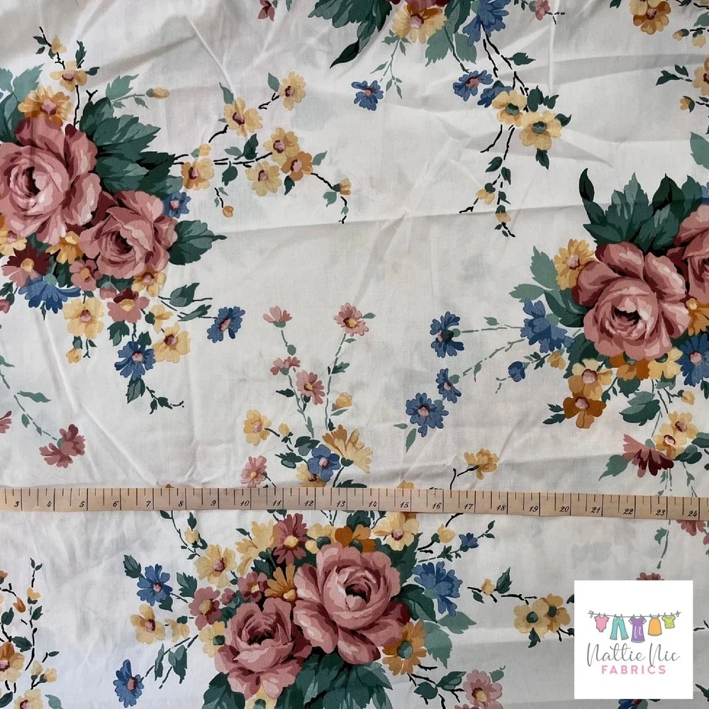 Vintage Large Floral Twin‎ Size fitted sheet Springs